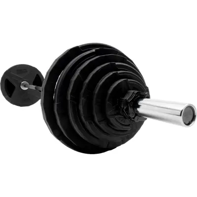 Master Fitness Nero Paket 127,5 kg, Skivstångsset gummerade