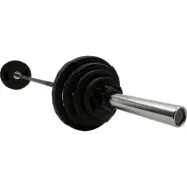 Master Fitness Nero Paket 67,5 kg, Skivstångsset gummerade