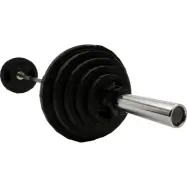 Master Fitness Nero Paket 87,5 kg, Skivstångsset gummerade