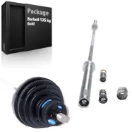 Master Fitness Skivstångsset 135 kg Deluxe, Skivstångsset gummerade