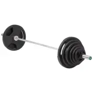 Master Fitness Skivstångsset 135 kg Deluxe, Skivstångsset gummerade