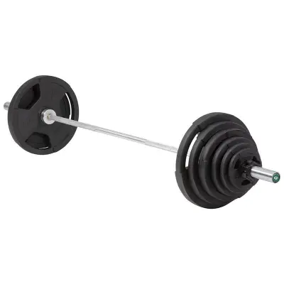 Master Fitness Skivstångsset 135 kg Deluxe, Skivstångsset gummerade