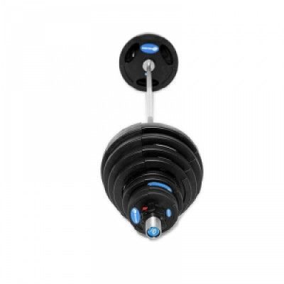 Olympiskt skivstångsset De Luxe, gummi, 135 kg, Master Fitness