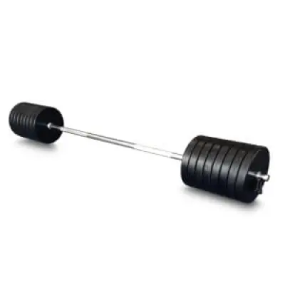 Skivstångsset 86 kg, slät stång med gummivikter