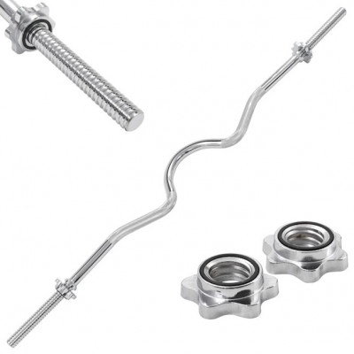 vidaXL Curlstång 3x120 cm massivt stål silver