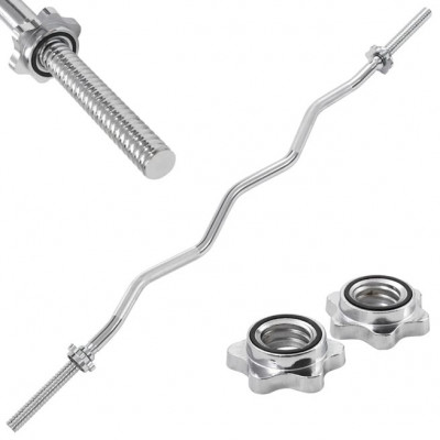 vidaXL Curlstång 3x120 cm massivt stål silver