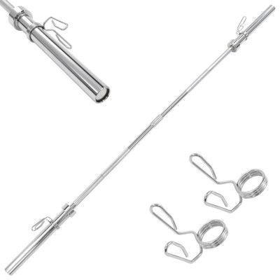 vidaXL Olympisk skivstång 3x220stål silver