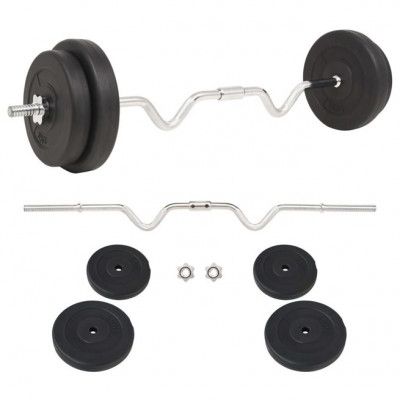 vidaXL Skivstång set 30 kg