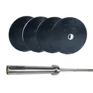 Kraftmark Internationellt Viktset Bumper Basic + Skivstång Basic, Kompletta skivstångset