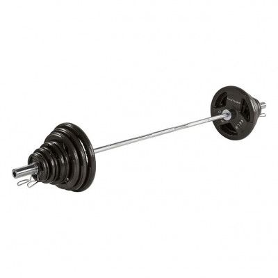Tunturi Fitness 100 kg Olympic Tri-Grip Barbell Set, Skivstångset