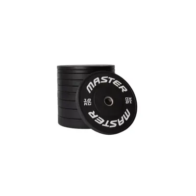 Master Fitness Bumper Plates Viktpaket 120kg Gummi Svart