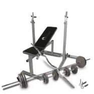 Bänk, Ställning, Skivstång& Hantelset 82 kg