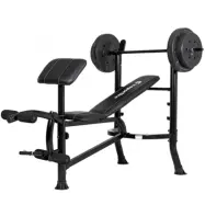 inSPORTline Multifunktionsbänk + Skivstångssats 40 kg