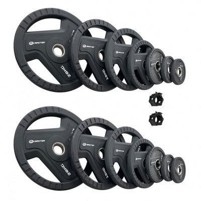 Master Fitness PU Plates Pro 110 Kg Box, Viktskiva Gummerad