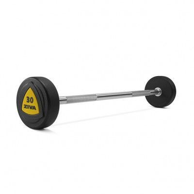 Ziva Zvo Solid Steel Urethane Barbell, Fast Skivstång