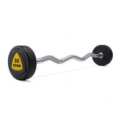 Ziva Zvo Urethane Ez Curl Barbell, Fast Skivstång