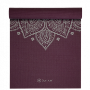 Gaiam Midnight Plum Sundial Flower Yoga Mat 5 mm