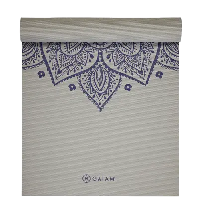 Gaiam Sustained Grey Sundial Flower Yoga Mat 5 mm