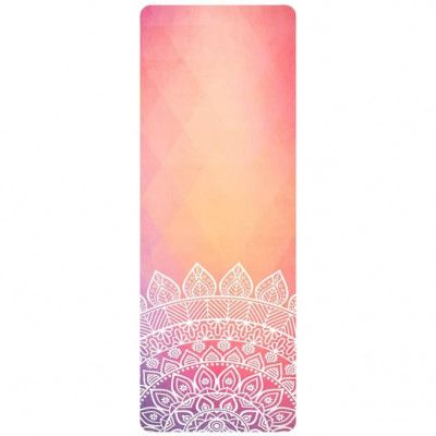 vidaXL Yogamatta mikrofiber mocka med tryck orange