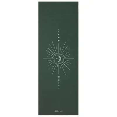 Yogamatta Printed 5 mm Mörkgrön